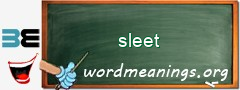 WordMeaning blackboard for sleet